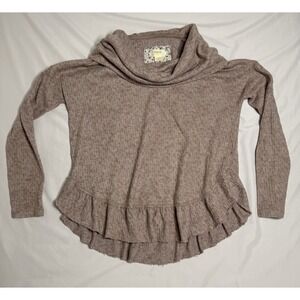 Maeve By Anthropologie Addie Ruffled Pullover Cowl Neck Sweater Women's Size XXS